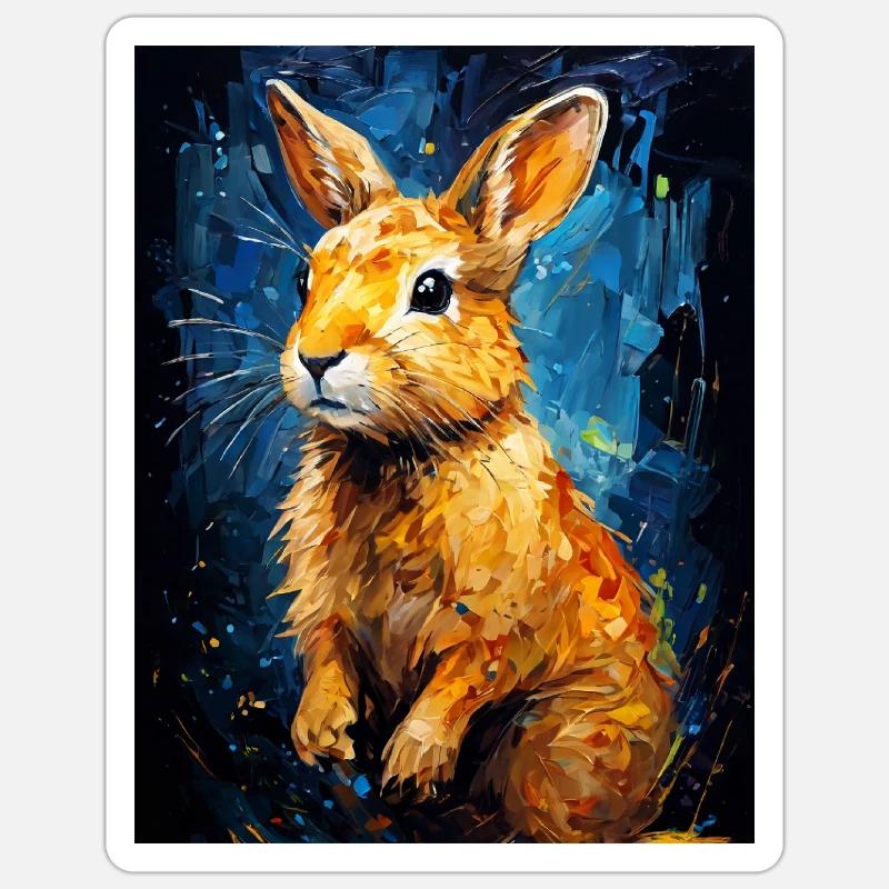 Rabbit in digital art Sticker size S (10 x 10 cm)