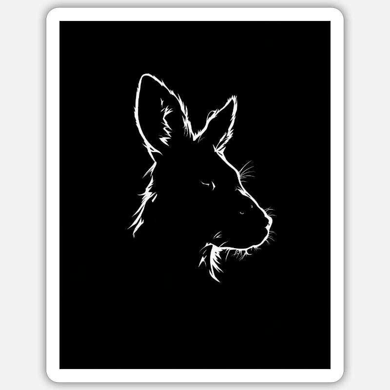Kangaroo silhouette - Sticker size S (10 x 10 cm) - white matte