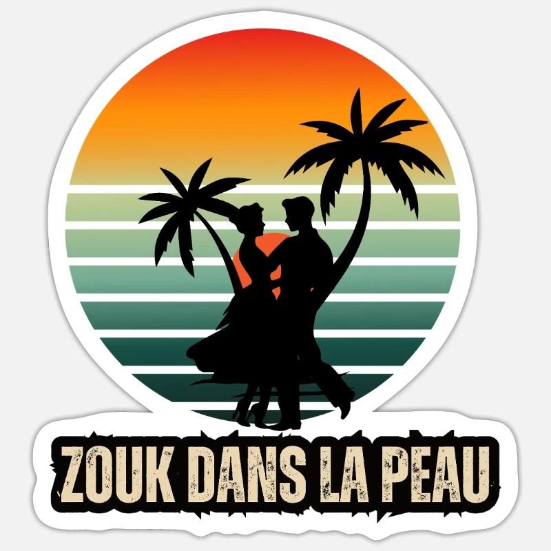 Zouk dans la Peau - Sticker size S (10 x 10 cm) - white matte