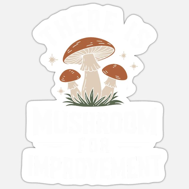 Champignons Champignons Champignon Champignon - Sticker taille S (10 x 10 cm) - blanc mat