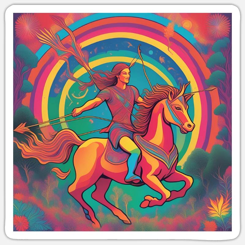 Vierge Juin Astro Gift - Sticker taille S (10 x 10 cm) - blanc mat