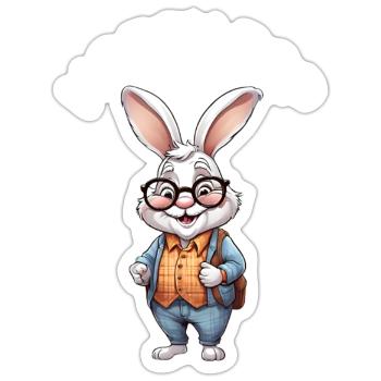 Grandpa Bunny Bunny Easter Gift - Sticker size S (10 x 10 cm) - white matte - Front