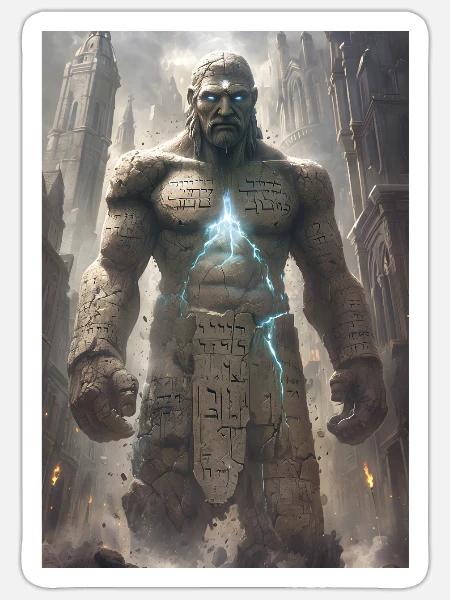 Golem jüdisch Judentum Geschenk - Sticker Größe S (10 x 10 cm) - Mattweiß