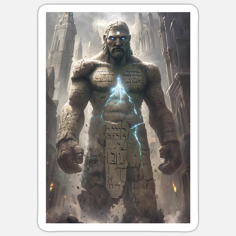 Golem jüdisch Judentum Geschenk - Sticker Größe S (10 x 10 cm) - Mattweiß