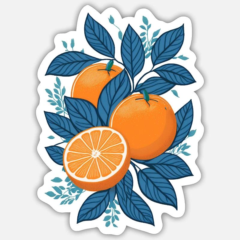De délicieuses oranges - Sticker taille S (10 x 10 cm) - blanc mat