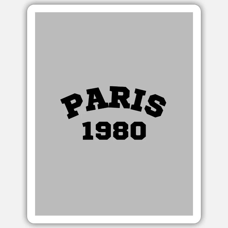 Paris grey - Sticker Größe S (10 x 10 cm) - Mattweiß