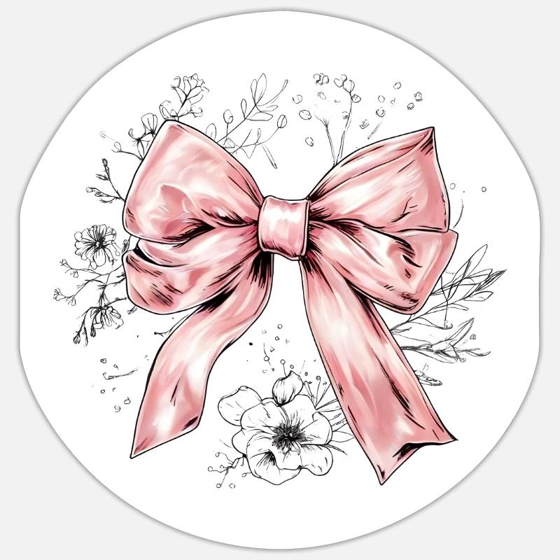 Bow Silk Glamour Gift - Sticker size S (10 x 10 cm) - white matte