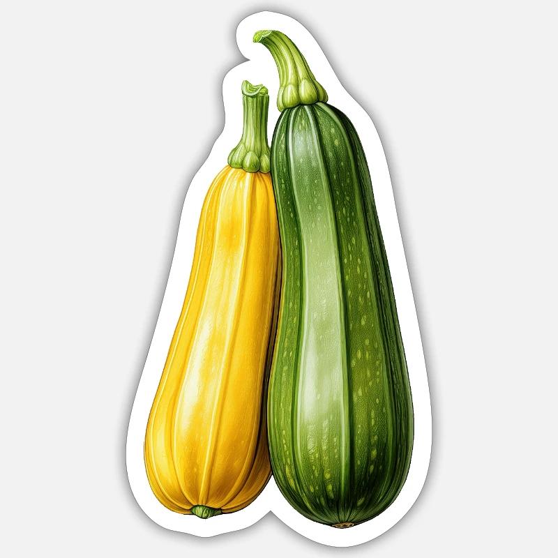 Courgette - Sticker taille S (10 x 10 cm) - blanc mat