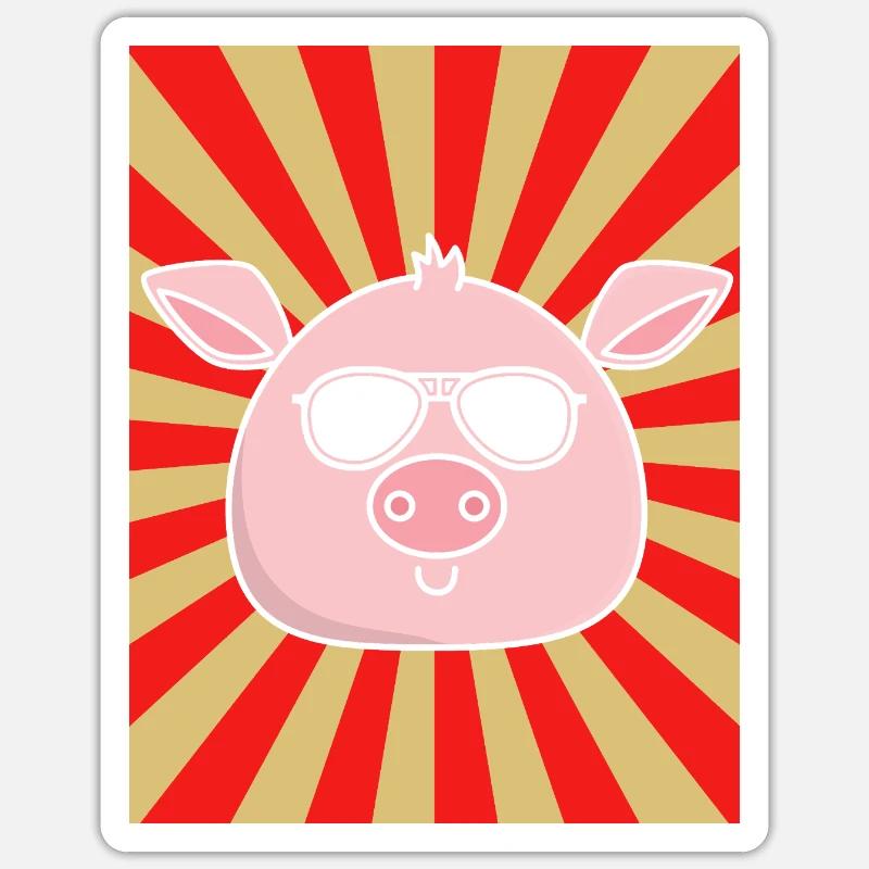 Cochon - Sticker taille S (10 x 10 cm) - blanc mat