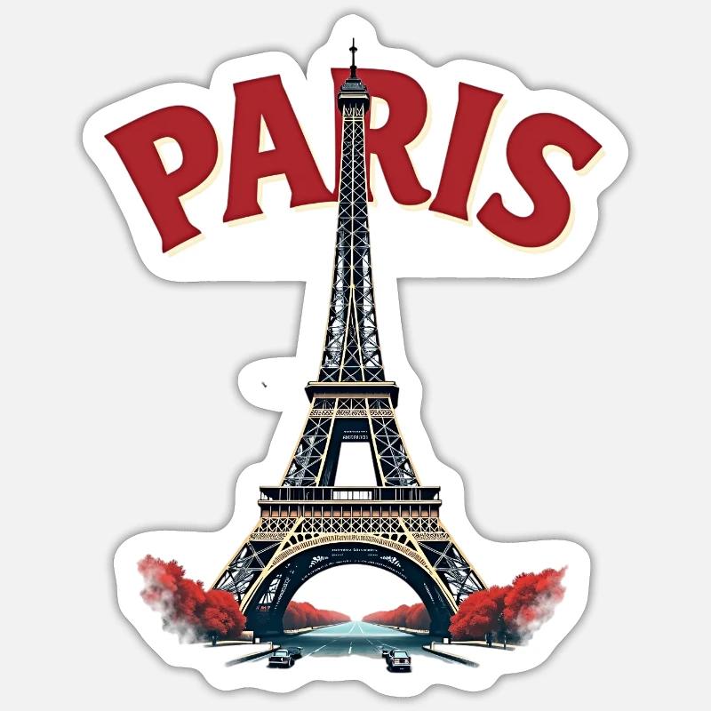 Eiffel Tower, Paris, retro Sticker size S (10 x 10 cm)