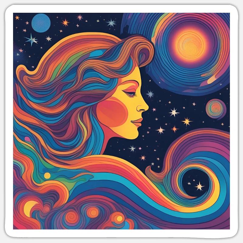 Vierge Astrologie Né Cadeau - Sticker taille S (10 x 10 cm) - blanc mat