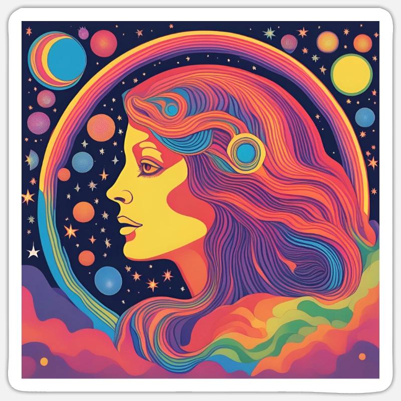 Vierge Horoscope Cadeau d’anniversaire - Sticker taille S (10 x 10 cm) - blanc mat