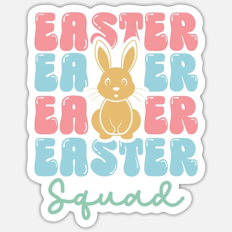 Équipe de Pâques - Sticker taille S (10 x 10 cm) - blanc mat