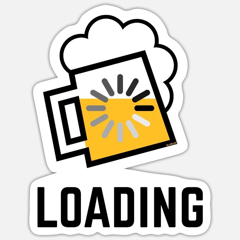 Bier Loading (Bier Wird Geladen / Positiv / \) Sticker Größe S (10 x 10 cm)