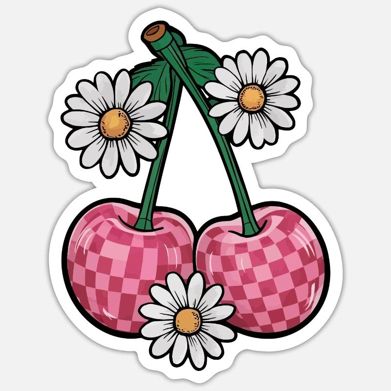 Charming Cherry and Daisy Sticker size S (10 x 10 cm)