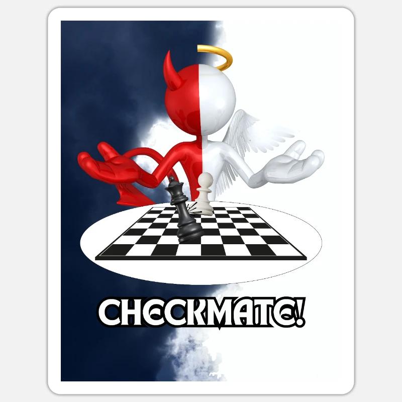 Checkmate - Sticker size S (10 x 10 cm) - white matte