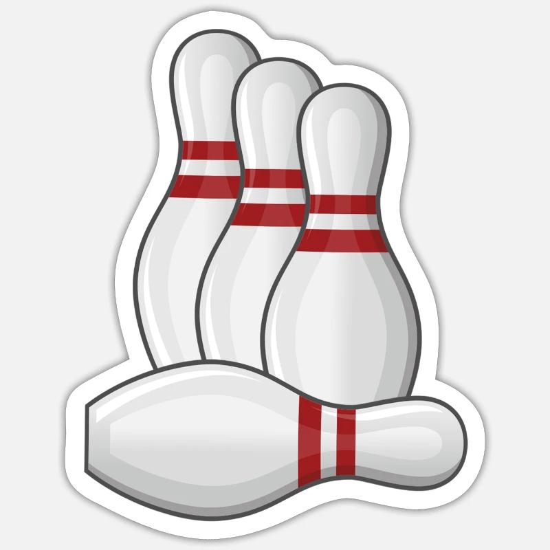 Bowling Strike Bowlingteam Pins - Sticker Größe S (10 x 10 cm) - Mattweiß