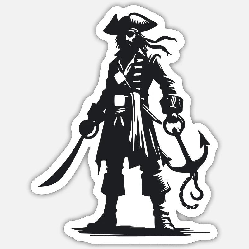 pirate - Sticker size S (10 x 10 cm) - white matte