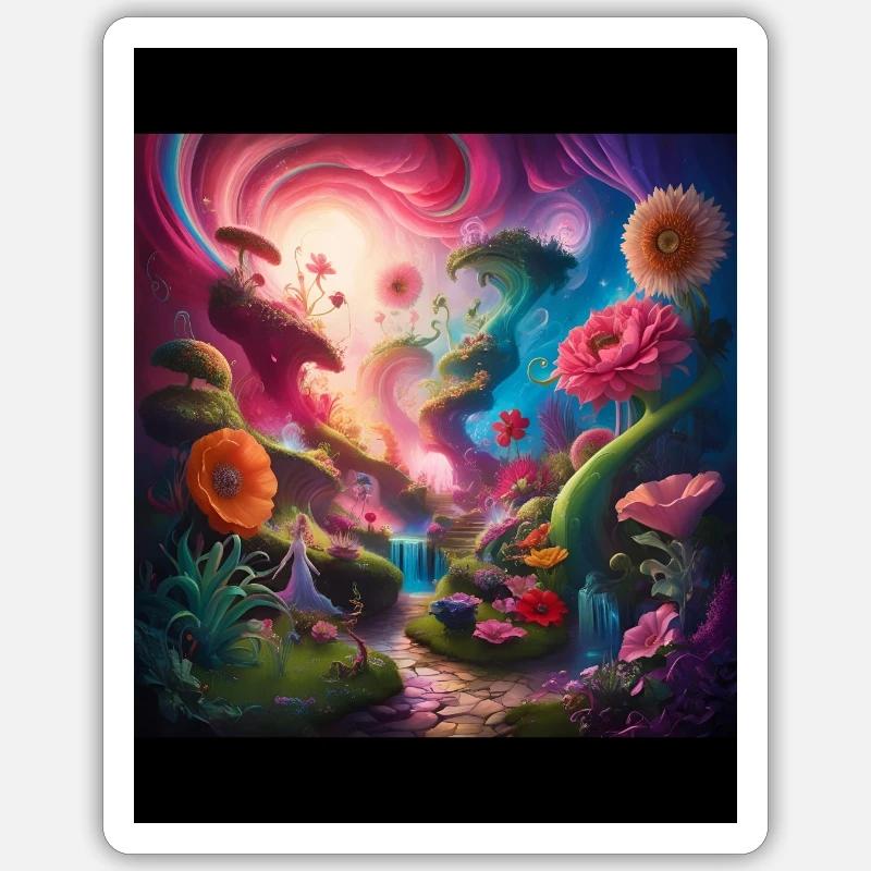 Magic World - Sticker Größe S (10 x 10 cm) - Mattweiß