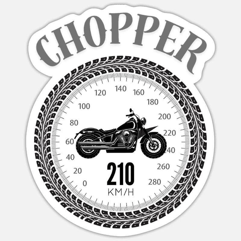 Chopper Motorcycle Sticker size S (10 x 10 cm)