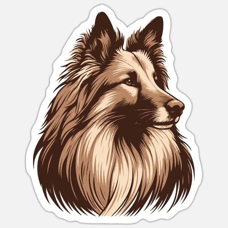 Groenendael - Sticker Größe S (10 x 10 cm) - Mattweiß