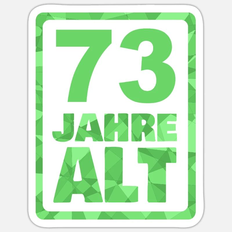 73 ans - Sticker taille S (10 x 10 cm) - blanc mat