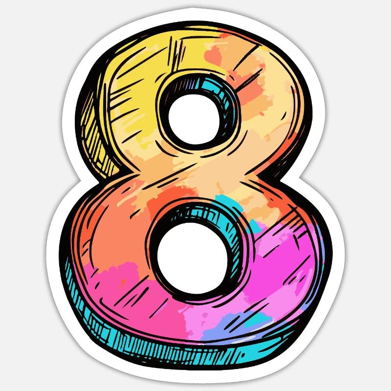 Bande dessinée à 8 chiffres - Sticker taille S (10 x 10 cm) - blanc mat
