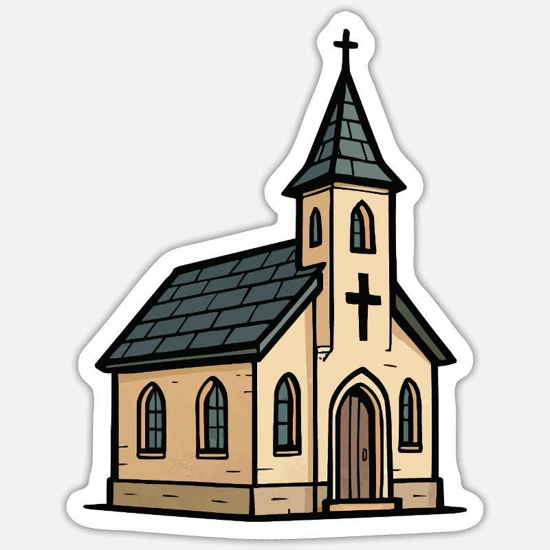kirche Sticker Größe S (10 x 10 cm)
