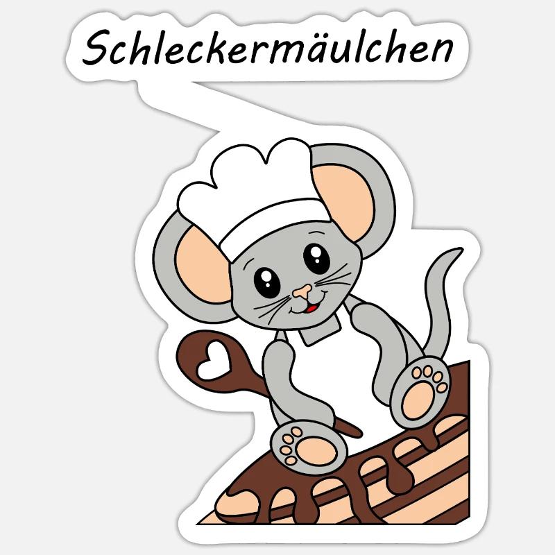Schleckermaeulchen gross - Sticker Größe S (10 x 10 cm) - Mattweiß