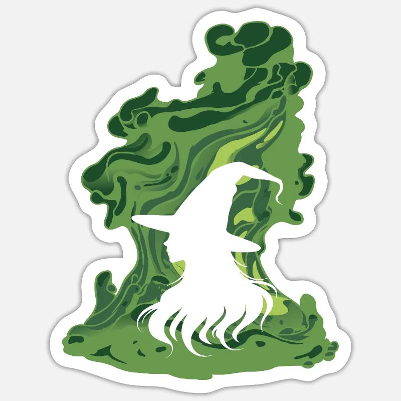 Witch Spell Cauldron - Sticker size S (10 x 10 cm) - white matte