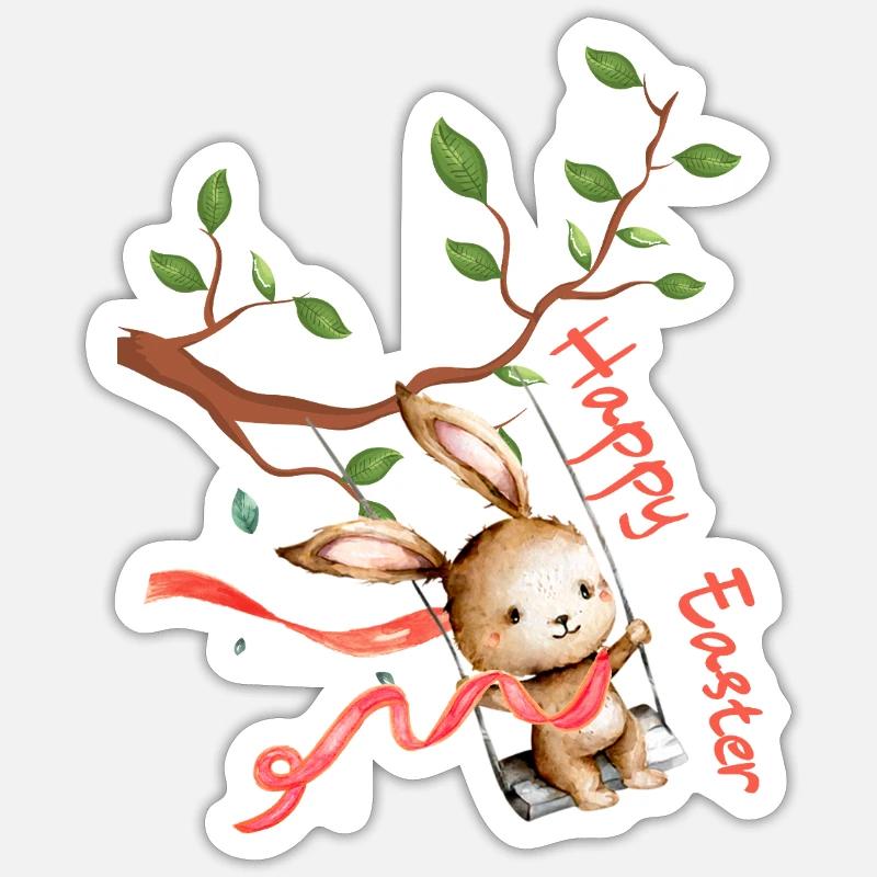 Easter Bunny - Sticker size S (10 x 10 cm) - white matte