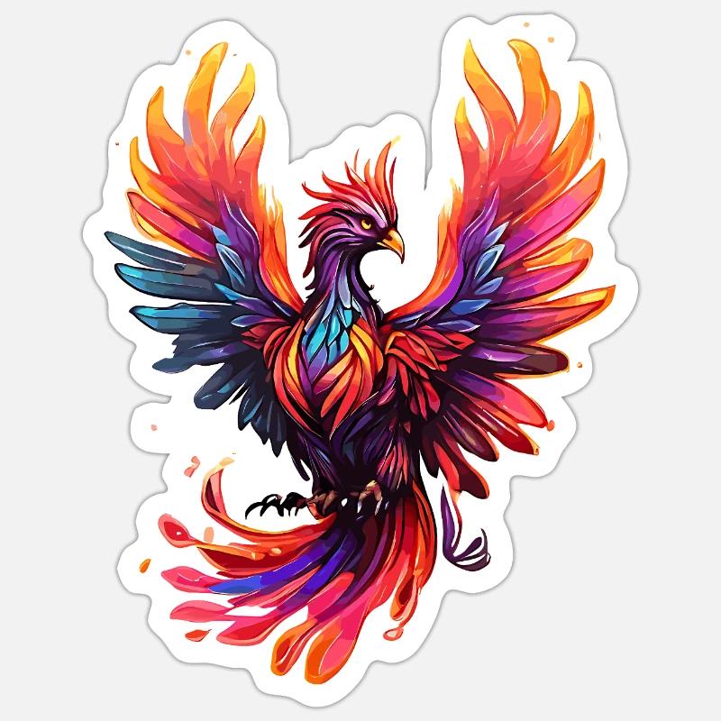 Firebird - Sticker taille S (10 x 10 cm) - blanc mat