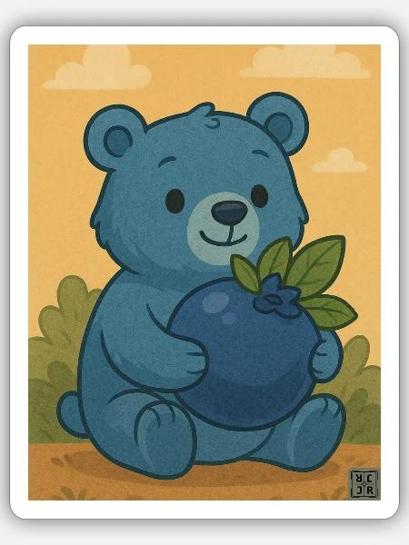 Blaubäre – Fruchtig. Flauschig. Fantastisch - Sticker Größe S (10 x 10 cm) - Mattweiß
