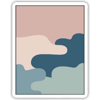 Pastell Muster Abstrakte Formen Kunst Wolken Farbe - Sticker Größe S (10 x 10 cm) - Mattweiß - Vorne