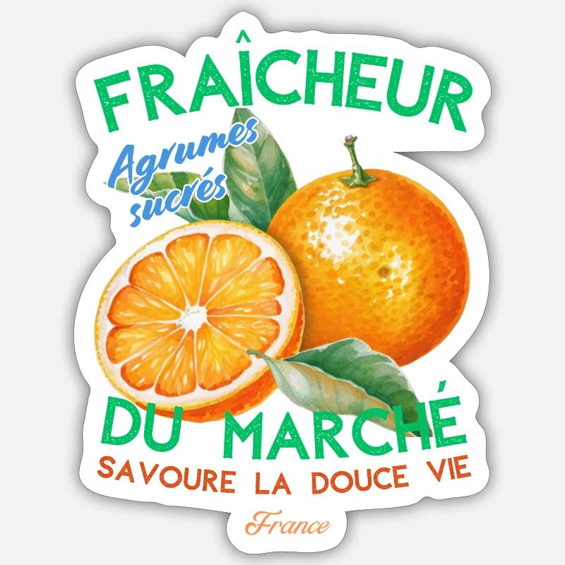 Fraicheur du marché - Sticker taille S (10 x 10 cm) - blanc mat
