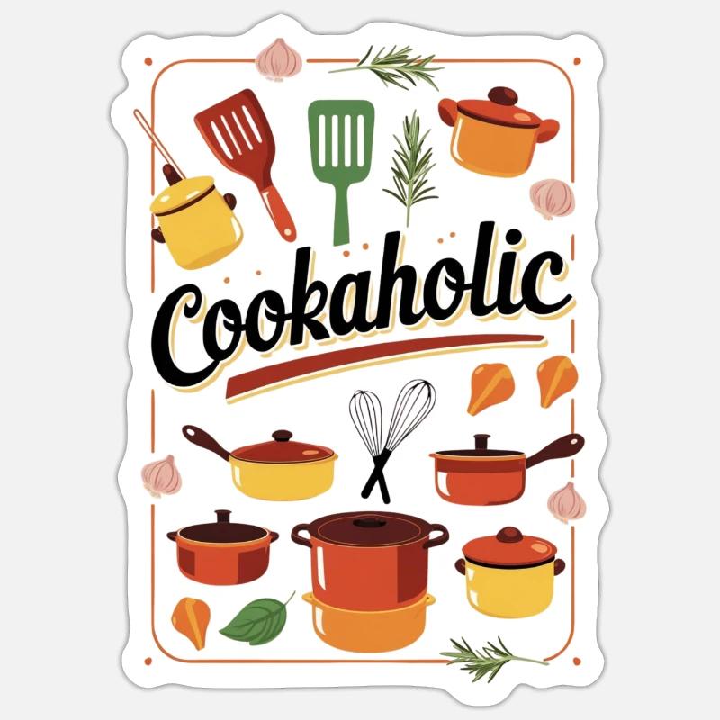 Koch kochen Essen Geschenk - Sticker Größe S (10 x 10 cm) - Mattweiß
