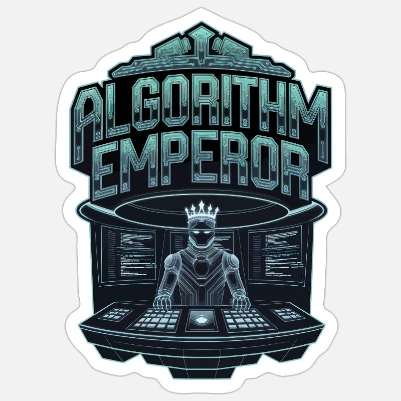 Algorithmus Kaiser Cyber König Tech Kunstwerk Sticker Größe S (10 x 10 cm)
