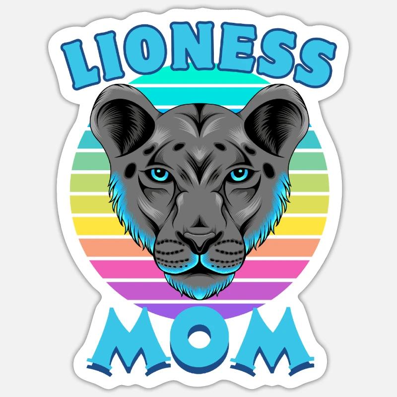 Löwenmutter Muttertag Mama Sticker Größe S (10 x 10 cm)