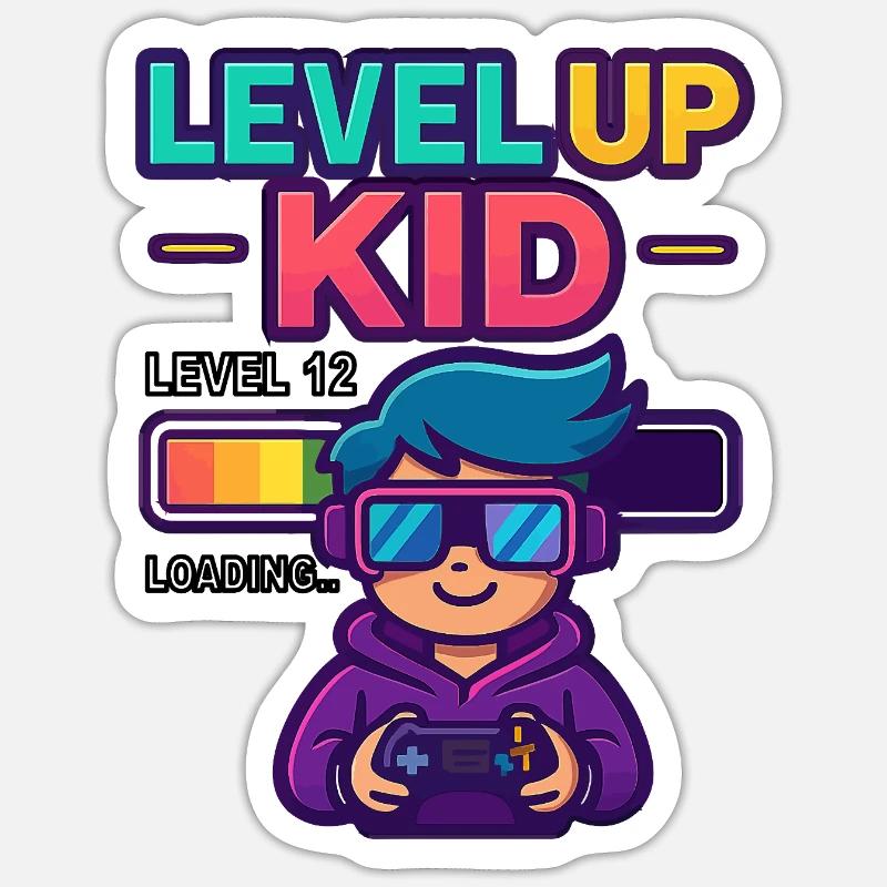 Level Up Kid – Pour les petits joueurs avec de grands objectifs ! Sticker taille S (10 x 10 cm)