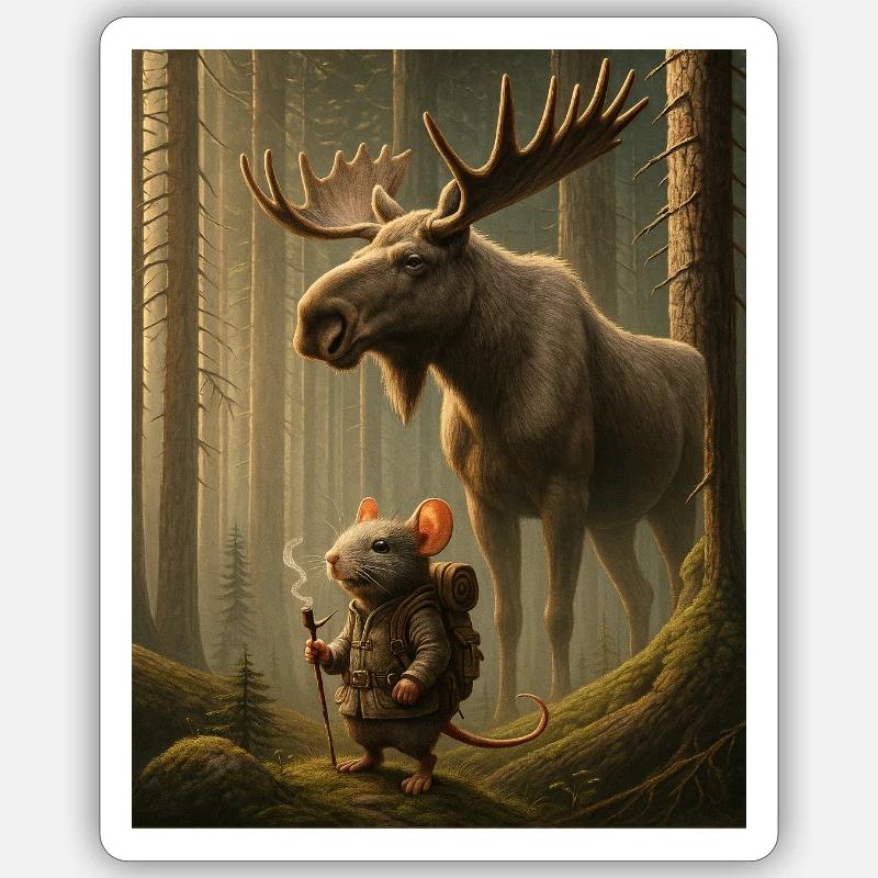 Hüter des Waldes - Sticker Größe S (10 x 10 cm) - Mattweiß