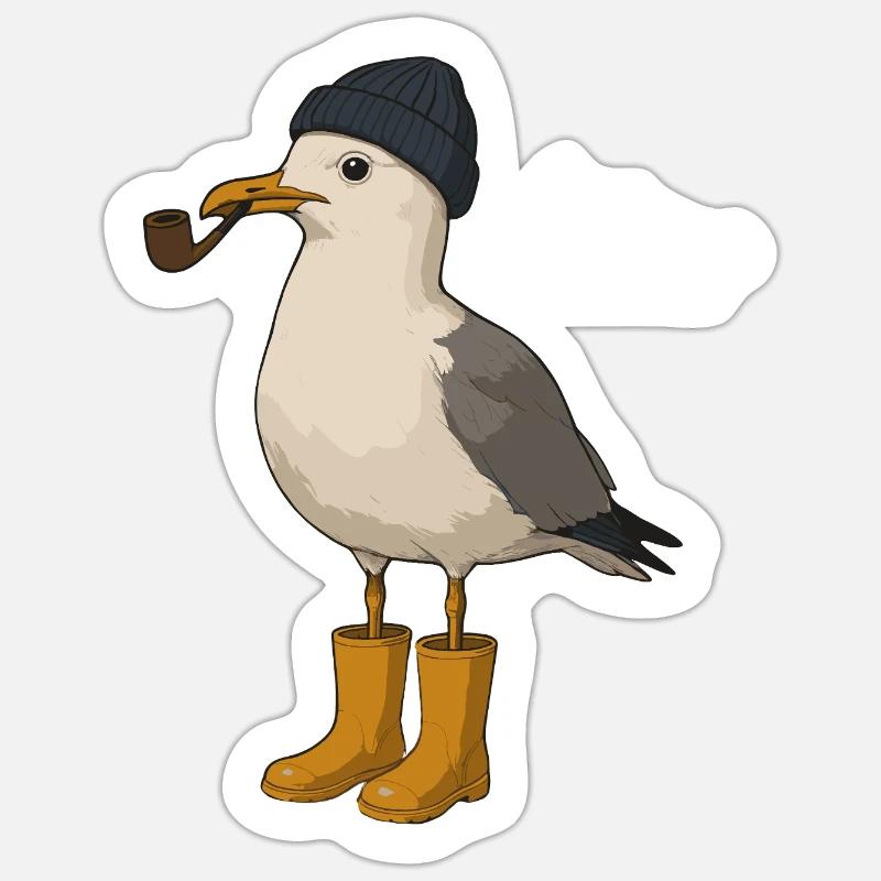 Moewe cool moin - Sticker Größe S (10 x 10 cm) - Mattweiß