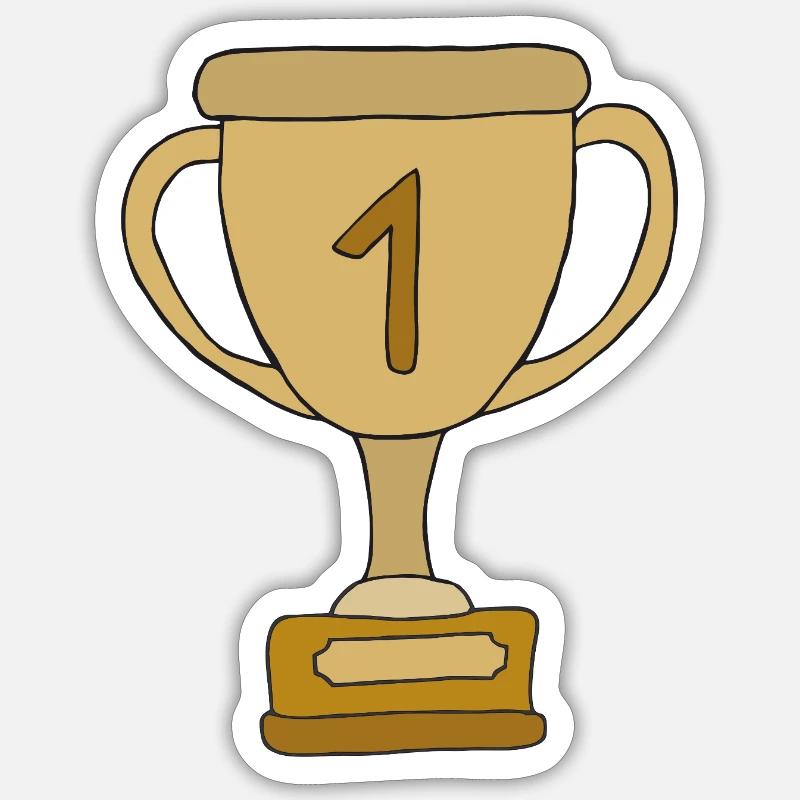 First place in the cup - Sticker size S (10 x 10 cm) - white matte
