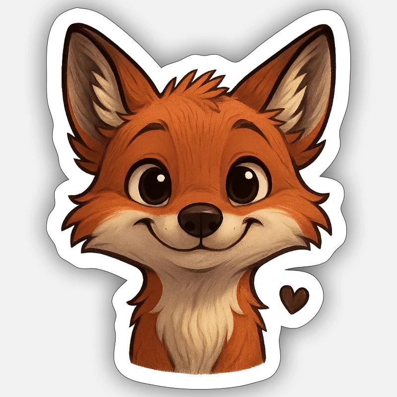 Happy Fox – intelligent et charmant - Sticker taille S (10 x 10 cm) - blanc mat