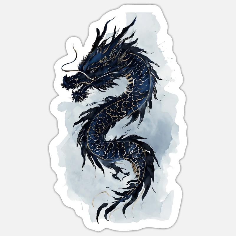 Cadeau de la mythologie de la Chine du dragon Sticker taille S (10 x 10 cm)