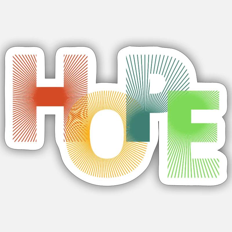 HOPE - Sticker Größe S (10 x 10 cm) - Mattweiß