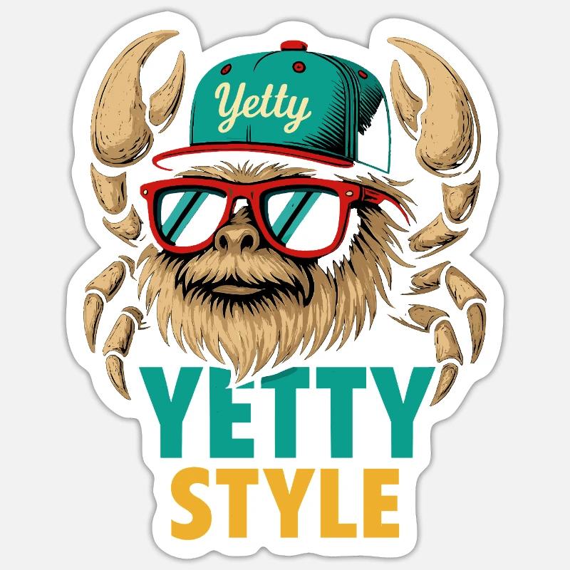 Yetty Style Yeti Graphic - Sticker size S (10 x 10 cm) - white matte