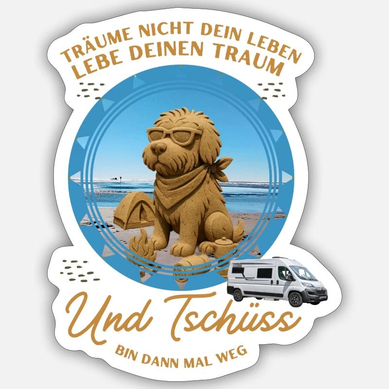 Und Tschüss - Sticker Größe S (10 x 10 cm) - Mattweiß
