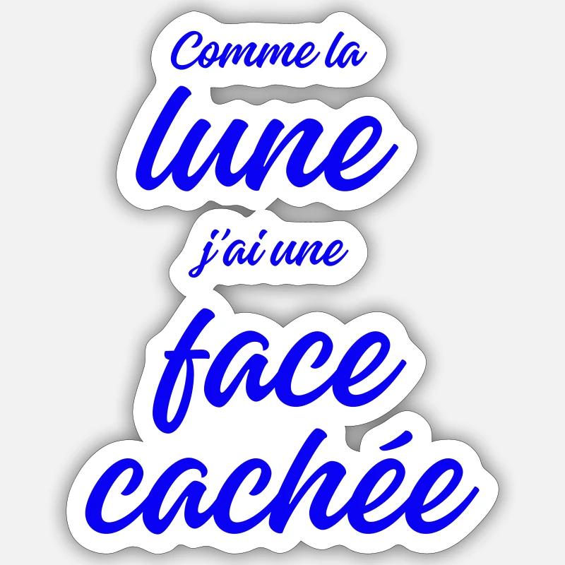 Comme la lune - Sticker taille S (10 x 10 cm) - blanc mat