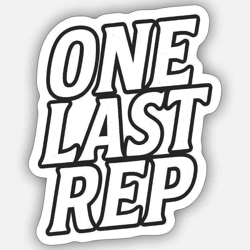 One last Rep - Sticker Größe S (10 x 10 cm) - Mattweiß