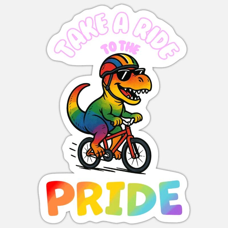 TAKE A RIDE CSD Bicycle Rainbow Pride Sticker size S (10 x 10 cm)
